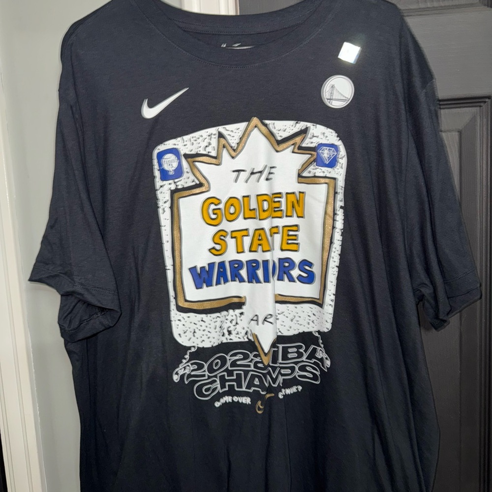 Nike Black and Gold Warriors Performance Shirt